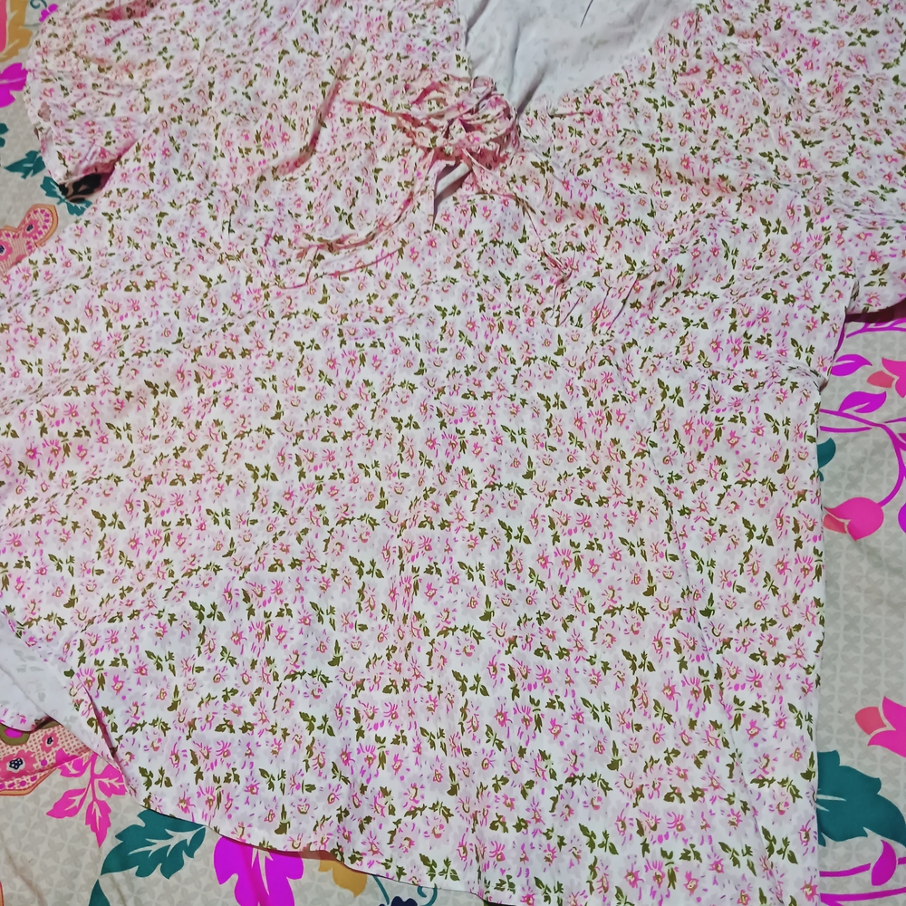 SHEIN Pink Floral Blouse